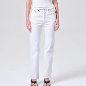 AGOLDE Lana High Rise Straight Leg White Ivory - Size 25